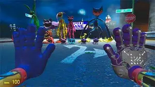 All Monsters from Poppy Playtime in the city chasing AT NIGHT | Garry's Mod