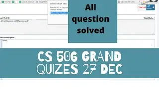 CS506 Grand Quiz Solved cs506 quiz solved by Uppal solution