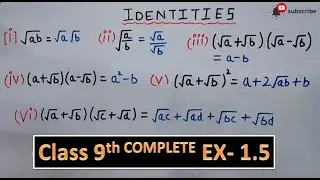 Class 9th Complete EX- 1.5 With ( Identities ) I #MATHS I #NCERT I #CBSE #4