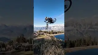 Christoph Handl being chased down by an FPV drone. #mountainbike #freeride #mountainbikinglife