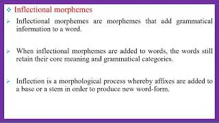 Morphology - Lesson 3 - Inflectional and derivational morphemes