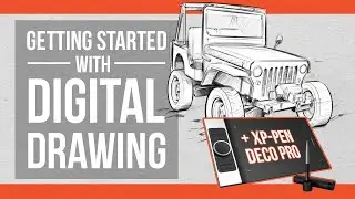 Getting started with industrial sketching with digital drawing tablet XP-Pen Deco Pro in Sketchbook