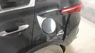 Сильно замятое заднее крыло на Киа Спортейдж