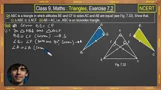 Q4 Ex 7.2, class 9 Math, triangles.
