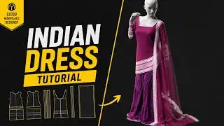 Indian Dress Design in Marvelous Designer/CLO3D | Full Step-by-Step Tutorial