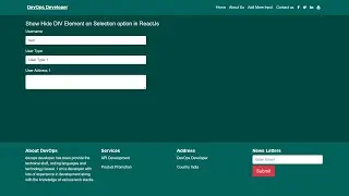 Show Hide DIV Element on Selection option in ReactJs