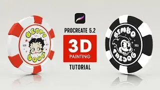 Procreate 3D painting｜Let's make a casino chip!!｜Tutorial for Beginners