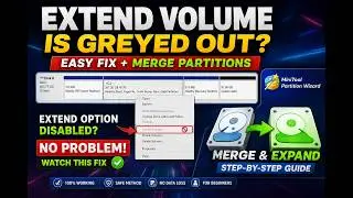 Merge Unallocated Space with C Drive | Extend Volume Greyed Out Easy Fix (2026)