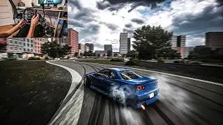 Drifting Practice Nissan GTR R34 at Brooklyn Park | Assetto Corsa | Steering Wheel Gameplay