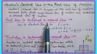 Newton's Second Law of Motion is real Law of Motion ! Class-11 Physics Cbse