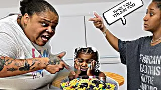 FORCING LIL BIT NIECE TO EAT LIKE AN ADULT