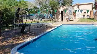 Adah & Jaron on the diving board