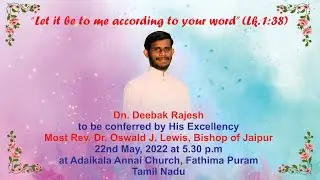Priestly Ordination Invitation of Dn. Deebak Rajesh / Diocese of Jaipur