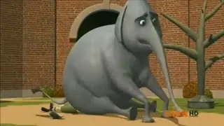 Penguins of Madagascar - Burt sits on Chuck Charles