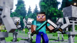 Skeleton Soldiers Raid the City - Steve Life - Minecraft Animation