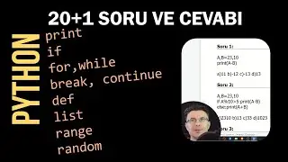 Python 20 Soru ile Temel Kavramlar