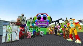 ALL MINECRAFT MOBS VS ALL FNAF 1-9 SECURITY BREACH ANIMATRONICS In Garry's Mod! (Five Nights Freddy)