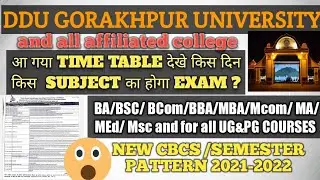 ddu exam latest news today, ddu latest update/news ddu time table 2022 cbcs/semester pattern (UG,PG)