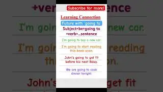 Learn English future tense formation with going to 