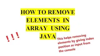 How To Remove Element From Array By Index