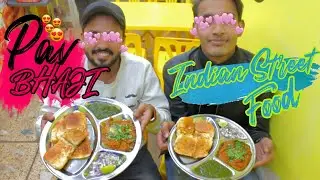 First Time Try Indian Street Food Mumbai Pav Bhaji