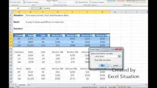 Excel multiple rows of autofilters