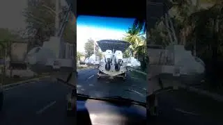 INFLATABLE BOAT ON THE ROAD
