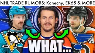 KONECNY & LAUGHTON TRADES, KARLSSON TO PIT, FLAMES REBUILD?! (NHL Trade Rumors/Flyers/Oilers News)