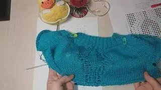 Вязаное платье спицами, с ажурным узором (Часть 3)