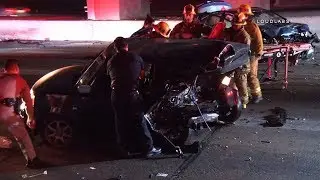 110 Double Fatal Crash / South LA   RAW FOOTAGE