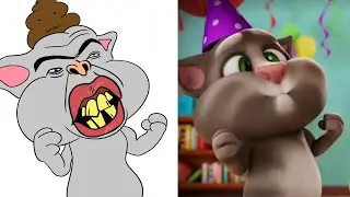 Laugh with My Talking Tom 2 Funny Drawing Meme - Super Birthday Cake! | Funny Cartoon Compilation