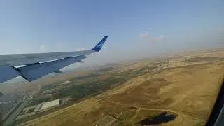 Взлёт из Баку и полёт над Каспийским морем