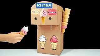 How to Make Vanilla and Strawberry Ice Cream Vending Machine from Cardboard