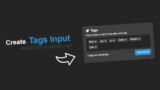Create Tags Input Box With HTML CSS & JavaScript #html #css #javascript #coding #webdevelopment