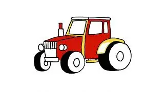 How to draw tractor easily step by step