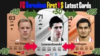 🔥FC Barcelona squad FIRST VS LATEST FIFA CARDS SINCE FIFA 10!!!🔥