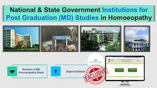 HOMOEOPATHY PG ADMISSION | PG COUNSELLING | COLLEGES - NUMBER OF SEATS & STIPEND DETAILS