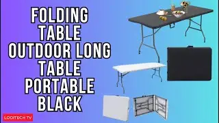 FOLDING TABLE OUTDOOR LONG PORTABLE BLACK COLOR