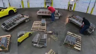 Triple Tesla Battery Teardown Timelapse + POV
