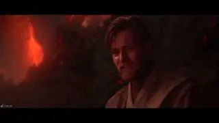 End of the Mustafar fight but the pacing is wrong and they keep cutting each other off