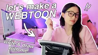 WEBTOON VLOG: draw an episode with me, storyboarding, cozy sketching