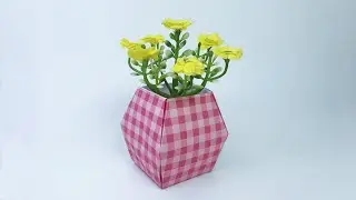 How to make a easy origami cute vase