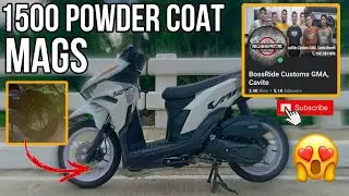 BOSSRIDE CUSTOMS GMA, CAVITE! ( 1500 PHP POWDER COAT ||  REPAINT MAGS ) #hondaclick #nikks #motovlog