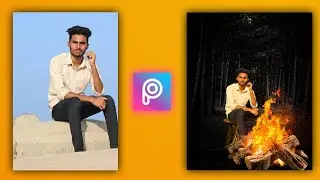 Realistic Fire Camp Photo Editing In Picsart // Picsart Tutorial // #firecamp #picsart #fire #camp
