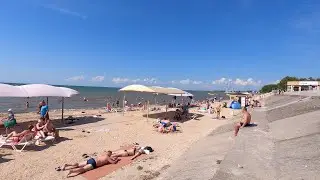 [4K] Sea of Azov, Walking by the Beach, Primorsko-Akhtarsk, Russia