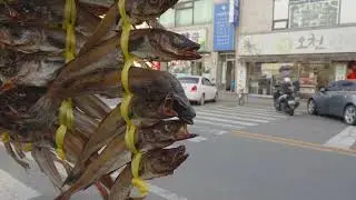 An October evening in a Korean town