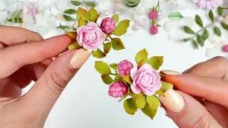 КРАСИВЫЕ ЗАКОЛКИ с цветами из фоамирана и ягодками с нуля своими руками/ Украшения для волос DIY