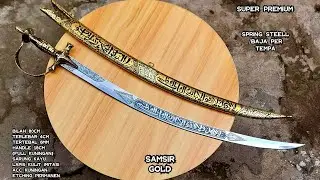 PEDANG SAMSIR ARABIAN SWORD SPRING STEEL GOLD 082122444409