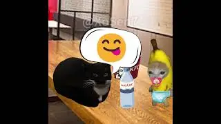 BANANA CAT 🍌🐱 BABY PLAYS THROWING BOTTLE AND EATS KFC 
