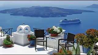 Santorini Seaside Cafe Music - Wake up in Santorini with Ocean Sounds, Jazz Music for Good Mood
